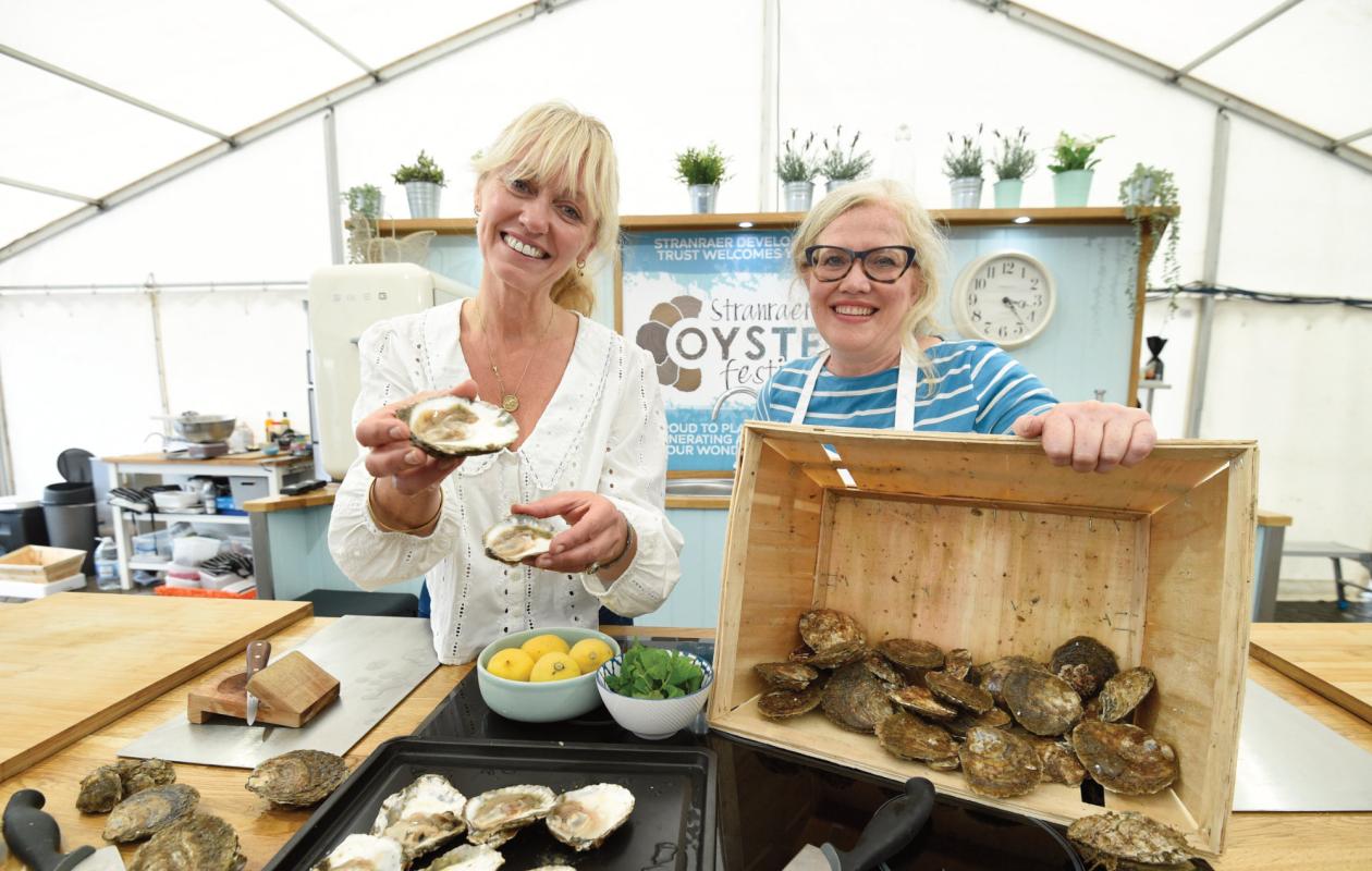 clodagh mckenna and marie-claire chef demo at stranraer oyster festival