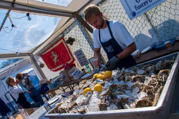 Shucking at the Oyster Stall