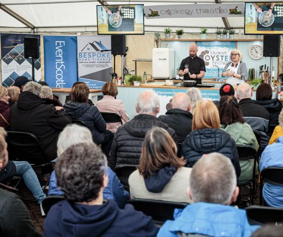 Cookery demo at Stranraer Oyster Festival