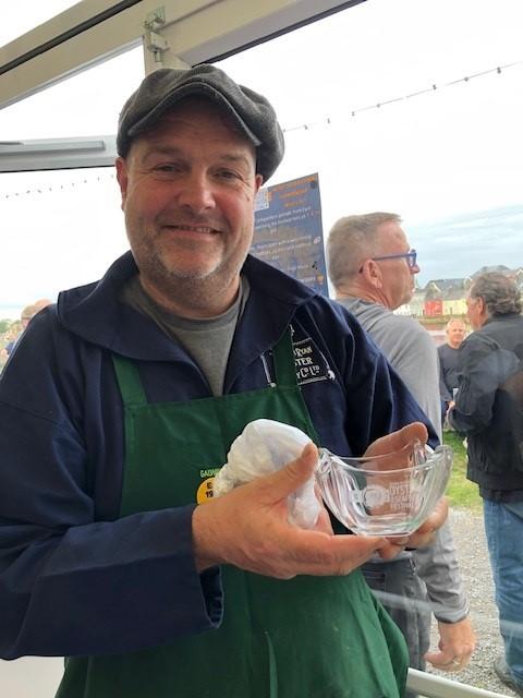 Neil Reader of Loch Ryan Oyster Co at the World Oyster Opening Championships 2024